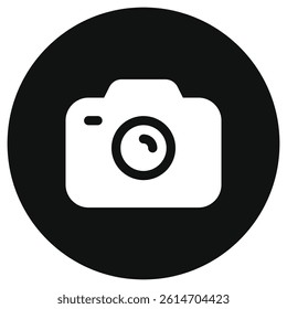 Editable vector photo digital camera icon. Black, line style, transparent white background. Part of a big icon set family. Perfect for web and app interfaces, presentations, infographics, etc