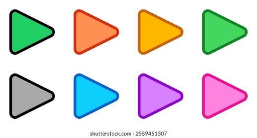 Editable vector play button icon. Black, transparent white background. Part of a big icon set family. Perfect for web and app interfaces, presentations, infographics, etc