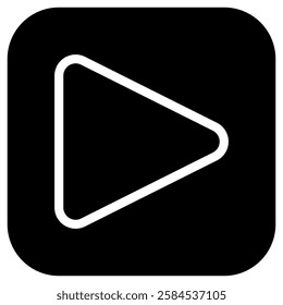 Editable vector play button icon. Black, transparent white background. Part of a big icon set family. Perfect for web and app interfaces, presentations, infographics, etc