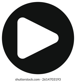 Editable vector play button icon. Black, transparent white background. Part of a big icon set family. Perfect for web and app interfaces, presentations, infographics, etc
