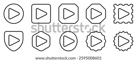 Editable vector play button icon. Black, transparent white background. Part of a big icon set family. Perfect for web and app interfaces, presentations, infographics, etc