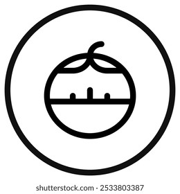 Ícone de temporizador pomodoro vetorial editável. Preto, estilo de linha, fundo branco transparente. Parte de uma grande família de conjuntos de ícones. Perfeito para interfaces web e app, apresentações, infográficos, etc