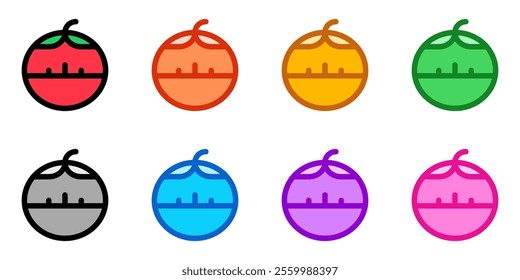 Editable vector pomodoro timer icon. Black, line style, transparent white background. Part of a big icon set family. Perfect for web and app interfaces, presentations, infographics, etc