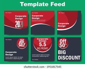 Editable Vector Post for ads. instagram feed. Social Media Concept can use for sale banner, event promotion. Discount your product