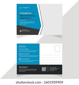 Editable vector postcard design template for digital marketing business agency