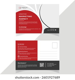 Editable vector postcard design template for digital marketing business agency