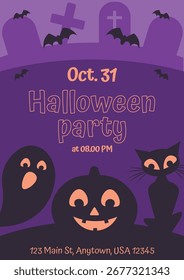 Bearbeitbares Vektorposter-Design für ein Halloween-Event