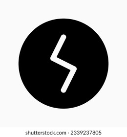 Editable vector power charging electric bolt icon. Black, line style, transparent white background. Part of a big icon set family. Perfect for web and app interfaces, presentations, infographics, etc