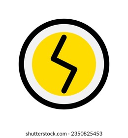 Bearbeitbare Vektorleistung durch Aufladen von elektrischen Bolzen Symbol. Schwarz, Linienstil, transparenter weißer Hintergrund. Teil einer großen Icon-Set-Familie. Perfekt für Web- und App-Schnittstellen, Präsentationen, Infografiken usw.