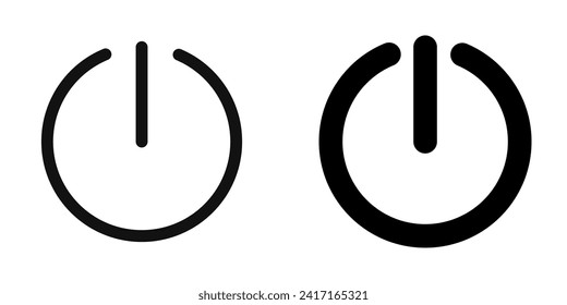 Editable vector power switch icon. Black, line style, transparent white background. Part of a big icon set family. Perfect for web and app interfaces, presentations, infographics, etc