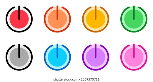 Editable vector power switch icon. Black, line style, transparent white background. Part of a big icon set family. Perfect for web and app interfaces, presentations, infographics, etc