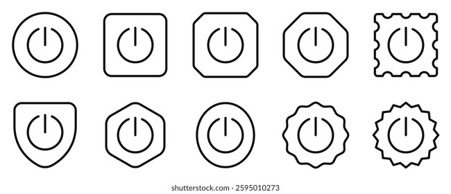 Editable vector power switch icon. Black, line style, transparent white background. Part of a big icon set family. Perfect for web and app interfaces, presentations, infographics, etc