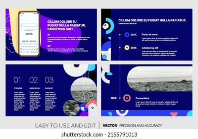 Editable vector presentation templates with design elements and infographics. Background for presentation. Vector Slide, flyer, report, marketing, advertising, annual report, banner