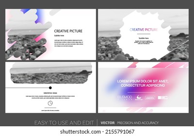 Editable vector presentation templates with design elements and infographics. Background for presentation. Vector Slide, flyer, report, marketing, advertising, annual report, banner