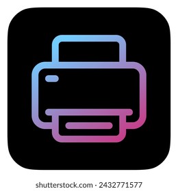 Editable vector print printer icon. Black, line style, transparent white background. Part of a big icon set family. Perfect for web and app interfaces, presentations, infographics, etc