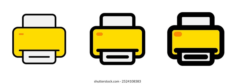 Editable vector print printer icon. Black, line style, transparent white background. Part of a big icon set family. Perfect for web and app interfaces, presentations, infographics, etc