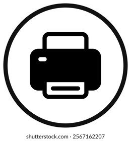 Editable vector print printer icon. Black, line style, transparent white background. Part of a big icon set family. Perfect for web and app interfaces, presentations, infographics, etc