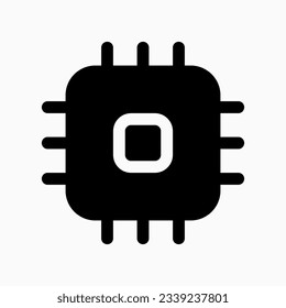 Editable vector processor icon. Black, line style, transparent white background. Part of a big icon set family. Perfect for web and app interfaces, presentations, infographics, etc