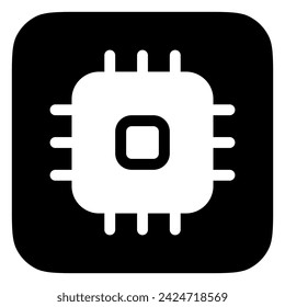 Editable vector processor icon. Black, line style, transparent white background. Part of a big icon set family. Perfect for web and app interfaces, presentations, infographics, etc