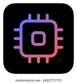 Editable vector processor icon. Black, line style, transparent white background. Part of a big icon set family. Perfect for web and app interfaces, presentations, infographics, etc