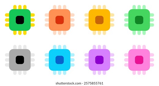Editable vector processor icon. Black, line style, transparent white background. Part of a big icon set family. Perfect for web and app interfaces, presentations, infographics, etc