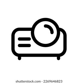 Editable vector projector icon. Black, line style, transparent white background. Part of a big icon set family. Perfect for web and app interfaces, presentations, infographics, etc