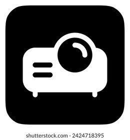 Editable vector projector icon. Black, line style, transparent white background. Part of a big icon set family. Perfect for web and app interfaces, presentations, infographics, etc