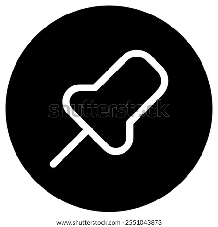 Editable vector push pin icon. Black, line style, transparent white background. Part of a big icon set family. Perfect for web and app interfaces, presentations, infographics, etc