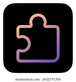 Editable vector puzzle piece plugin icon. Black, line style, transparent white background. Part of a big icon set family. Perfect for web and app interfaces, presentations, infographics, etc