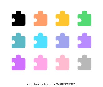 Editable vector puzzle piece plugin icon. Black, line style, transparent white background. Part of a big icon set family. Perfect for web and app interfaces, presentations, infographics, etc