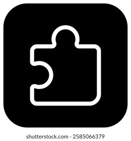 Editable vector puzzle piece plugin icon. Black, line style, transparent white background. Part of a big icon set family. Perfect for web and app interfaces, presentations, infographics, etc