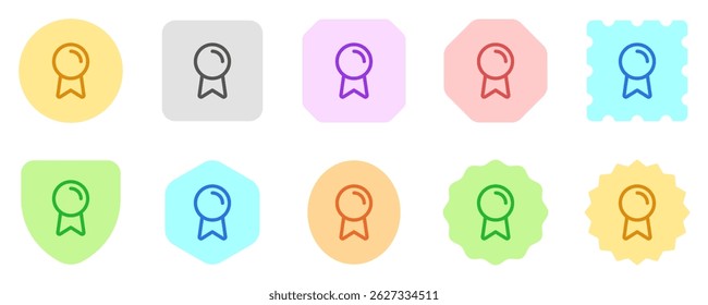 Editable vector quality validation emblem badge icon. Black, line style, white background. Part of a big icon set family. Perfect for web and app interfaces, presentations, infographics, etc