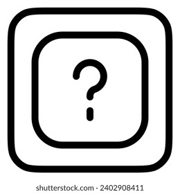 Editable vector question mark info square icon. Black, line style, transparent white background. Part of a big icon set family. Perfect for web and app interfaces, presentations, infographics, etc