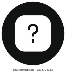 Editable vector question mark info square icon. Black, line style, transparent white background. Part of a big icon set family. Perfect for web and app interfaces, presentations, infographics, etc