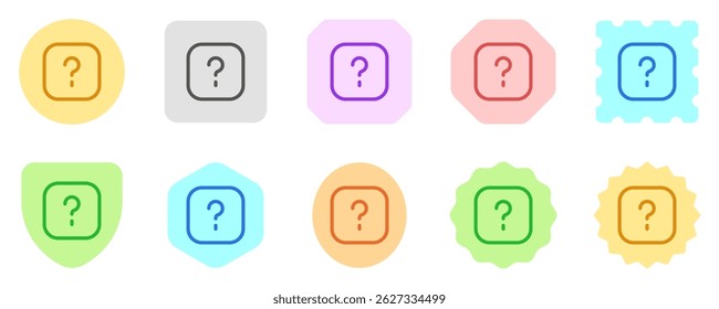 Editable vector question mark info square icon. Black, line style, transparent white background. Part of a big icon set family. Perfect for web and app interfaces, presentations, infographics, etc