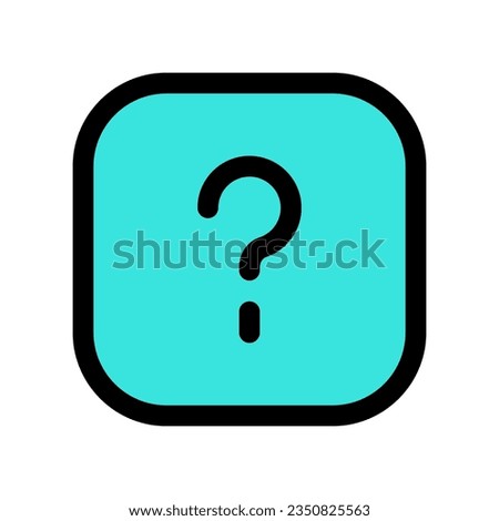 Editable vector question mark info square icon. Black, line style, transparent white background. Part of a big icon set family. Perfect for web and app interfaces, presentations, infographics, etc