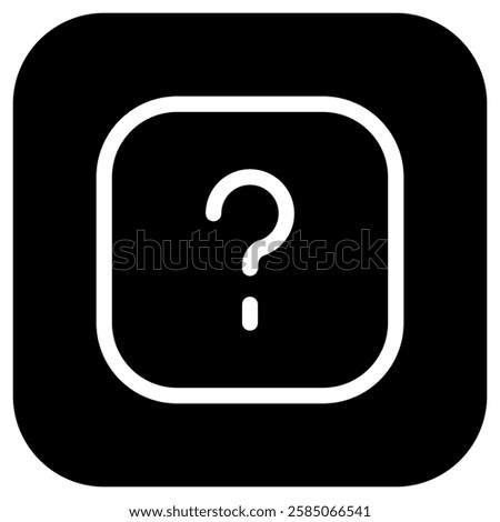 Editable vector question mark info square icon. Black, line style, transparent white background. Part of a big icon set family. Perfect for web and app interfaces, presentations, infographics, etc