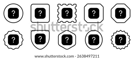 Editable vector question mark info square icon. Black, line style, transparent white background. Part of a big icon set family. Perfect for web and app interfaces, presentations, infographics, etc