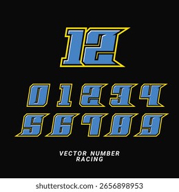 Bearbeitbare Vektor-Rennnummern Motorsport-Stil