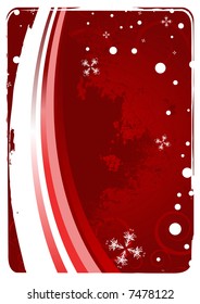 Editable vector red grunge christmas background with space for your text