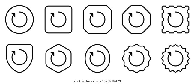 Editable vector refresh arrow icon. Black, line style, transparent white background. Part of a big icon set family. Perfect for web and app interfaces, presentations, infographics, etc
