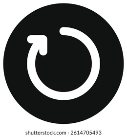 Editable vector refresh arrow icon. Black, line style, transparent white background. Part of a big icon set family. Perfect for web and app interfaces, presentations, infographics, etc