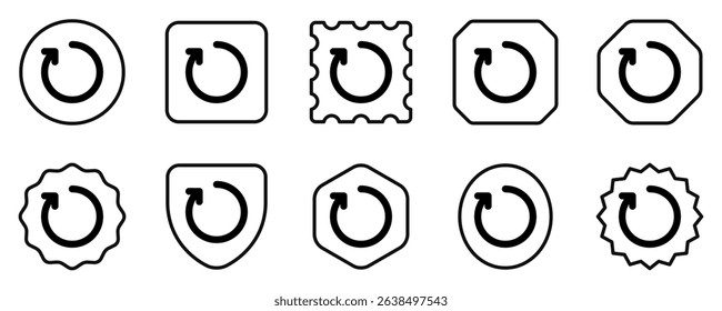 Editable vector refresh arrow icon. Black, line style, transparent white background. Part of a big icon set family. Perfect for web and app interfaces, presentations, infographics, etc