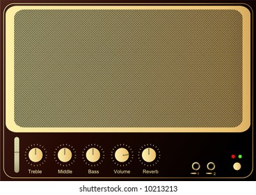 Editable vector retro guitar amp background