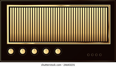 Editable vector retro guitar amp background