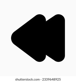 Editable vector rewind arrow icon. Black, transparent white background. Part of a big icon set family. Perfect for web and app interfaces, presentations, infographics, etc