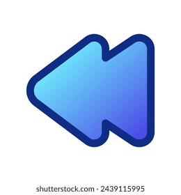 Editable vector rewind arrow icon. Black, transparent white background. Part of a big icon set family. Perfect for web and app interfaces, presentations, infographics, etc