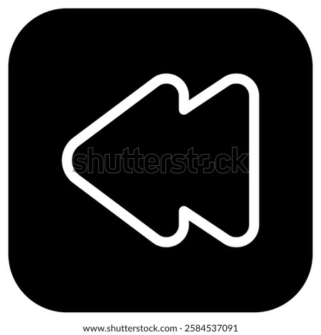 Editable vector rewind arrow icon. Black, transparent white background. Part of a big icon set family. Perfect for web and app interfaces, presentations, infographics, etc