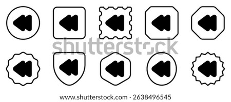 Editable vector rewind arrow icon. Black, transparent white background. Part of a big icon set family. Perfect for web and app interfaces, presentations, infographics, etc