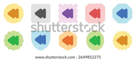 Editable vector rewind arrow icon. Black, transparent white background. Part of a big icon set family. Perfect for web and app interfaces, presentations, infographics, etc